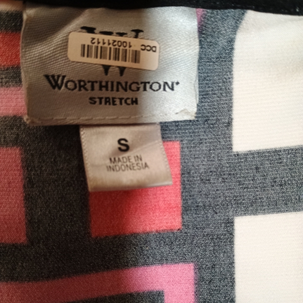Worthington Geometric Maxi Dress in Red, Pink & Black - Picture 3 of 4